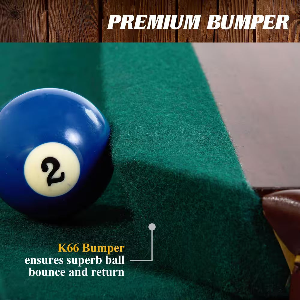 8.3-Foot Traditional Pool Table — Cherry Finish with Ball-and-Claw Legs