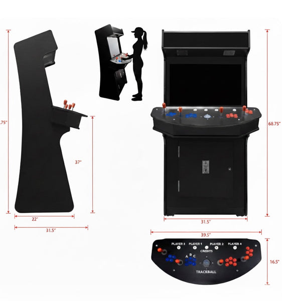 4 Player Standup with 2 shooting guns Arcade Machine 4600 Retro Multi Cade Games