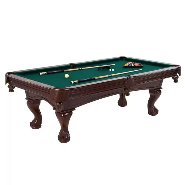 8.3-Foot Traditional Pool Table — Cherry Finish with Ball-and-Claw Legs