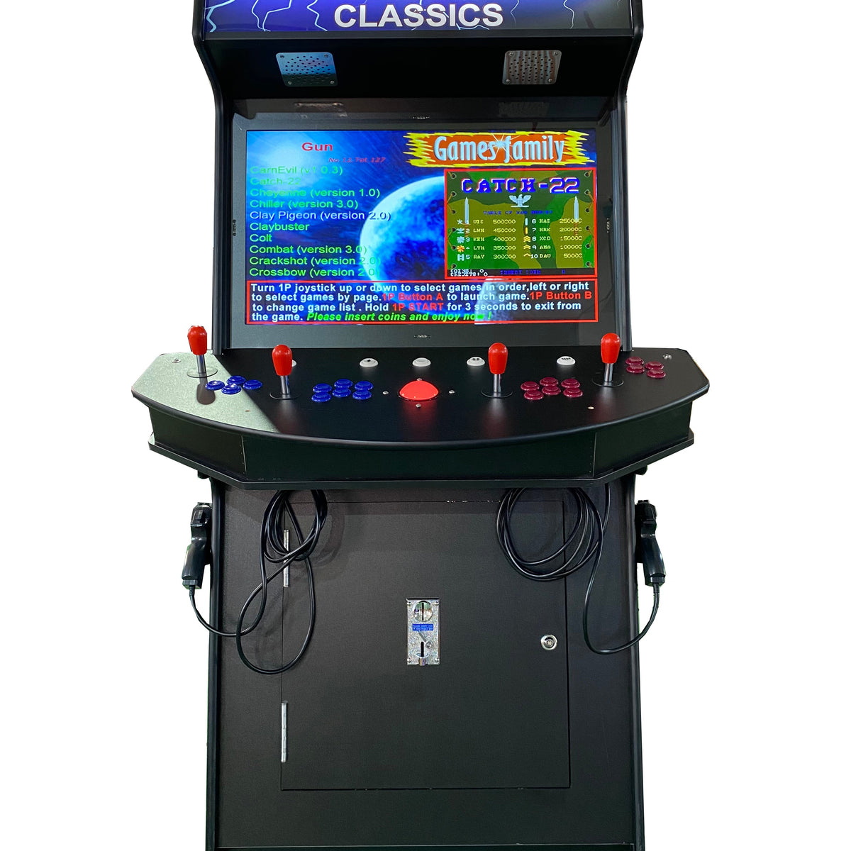 4 Player Standup with 2 shooting guns Arcade Machine 4600 Retro Multi Cade Games