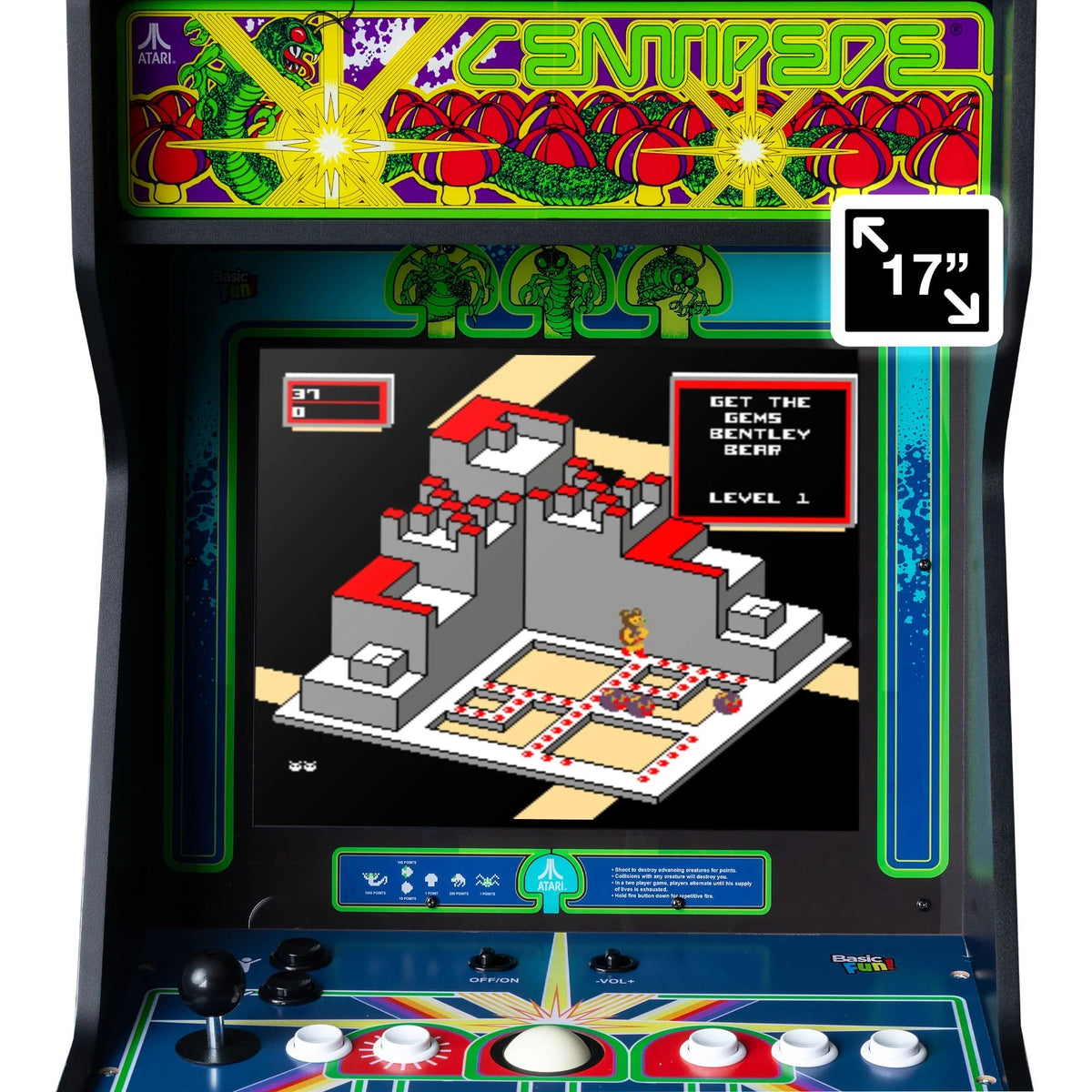 Atari Centipede Ultra Series Game Machine with 17" Screen and 40 Games