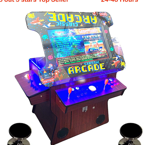 Dark Wood Cocktail Arcade Machine 3505 Games Tilt Up  Retro Multi-cade  Retro Classic Games Table