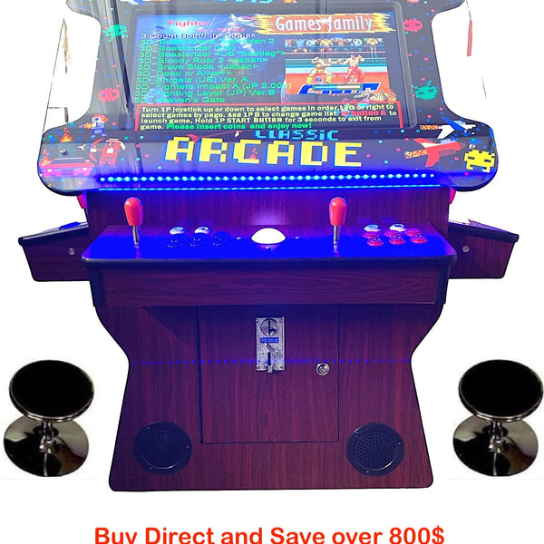 Dark Wood Cocktail Arcade Machine 3505 Games Tilt Up  Retro Multi-cade  Retro Classic Games Table