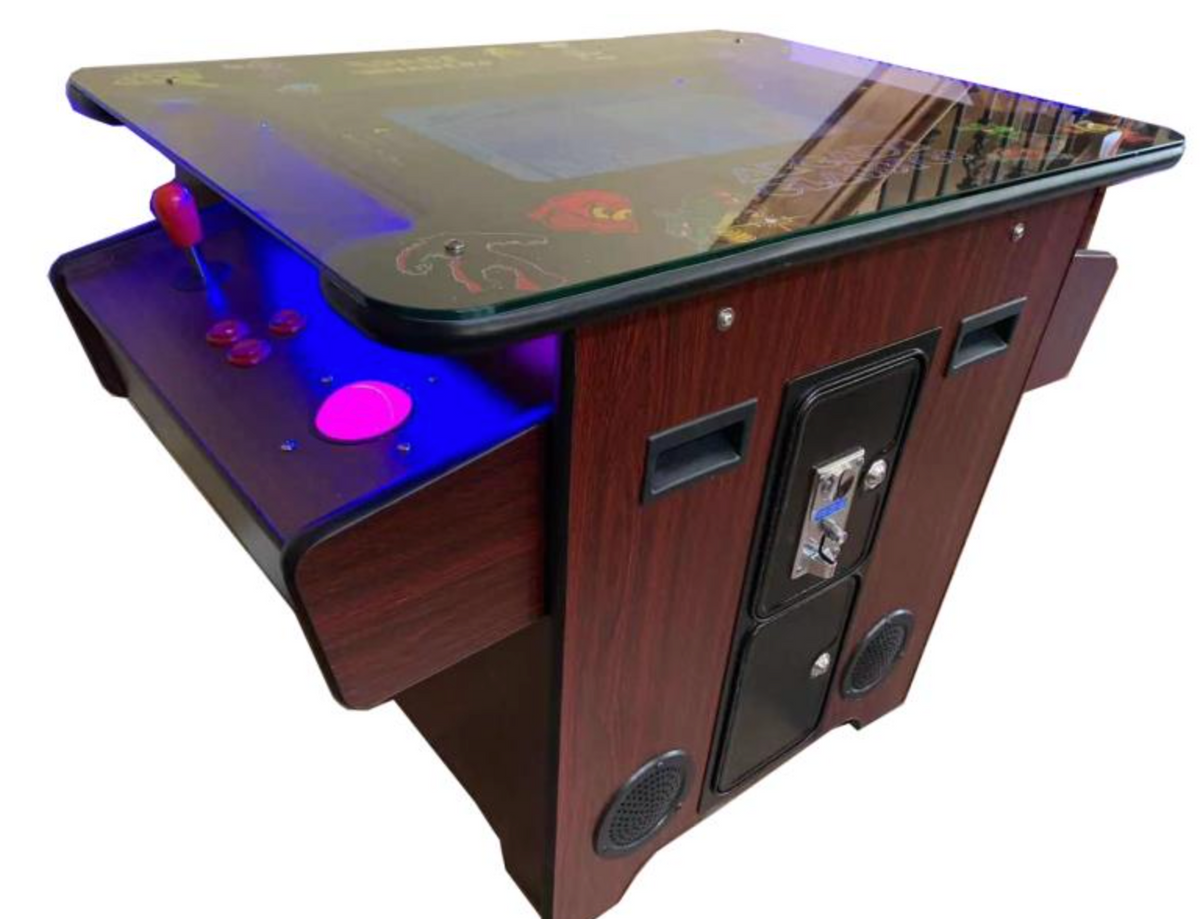 412  Cocktail Arcade Machine TRACK BALL DARK WOOD