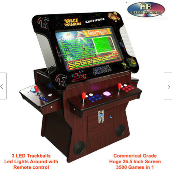 Abvideo arcades Cocktail Arcade Machine 4600 Tilt Up Wood Retro