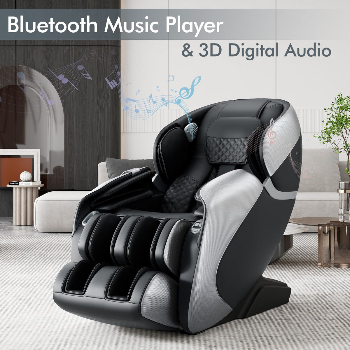 SL Track Full Body Zero Gravity Massage Chair W/ Voice Control Heat Foot Roller
