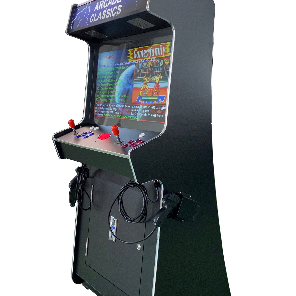 2 PLAYER STANDUP Arcade Machine With 2 shooting Guns 4600 Games Multi-cade  Upright Retro Cabinet Black