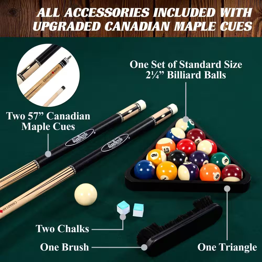 8.3-Foot Traditional Pool Table — Cherry Finish with Ball-and-Claw Legs