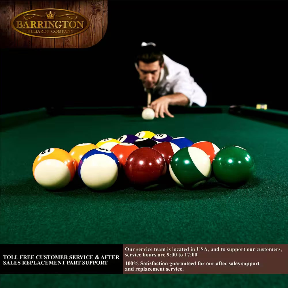 8.3-Foot Traditional Pool Table — Cherry Finish with Ball-and-Claw Legs