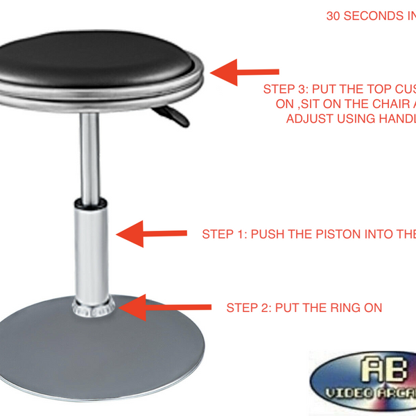 abvideoarcades cocktail arcade machine cabinet Retro Set of 2 Swivel Bar Stools